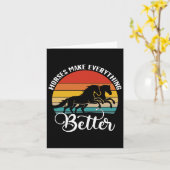 馬は全てをより良いレトロ乗馬リディを作る カード (黄色い花)