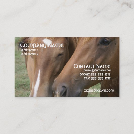 馬は名刺に寄り添います 名刺 (正面)
