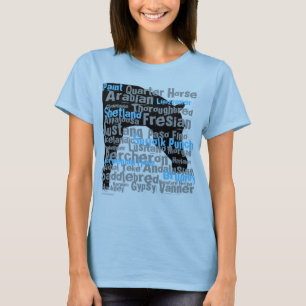 馬は女性Tシャツの青を繁殖させます Tシャツ