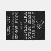 馬は常に背骨を折らないハートおもしろい フリースブランケット (正面(横))