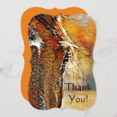 馬は平らなメッセージカード感謝していしています サンキューカード (正面/裏面)