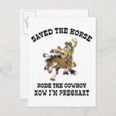 馬は救妊娠したカウボーイに乗った 案内ポストカード (正面/裏面)