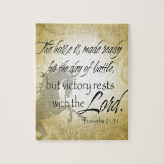 馬は準備ができた諺の21:31の聖なる書物、経典になされます ジグソーパズル