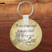 馬は準備された箴言21:31聖なる書物、 経典 キーホルダー (正面)