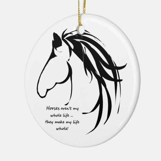 馬は私の人生を作る全体の引用文 セラミックオーナメント (左)