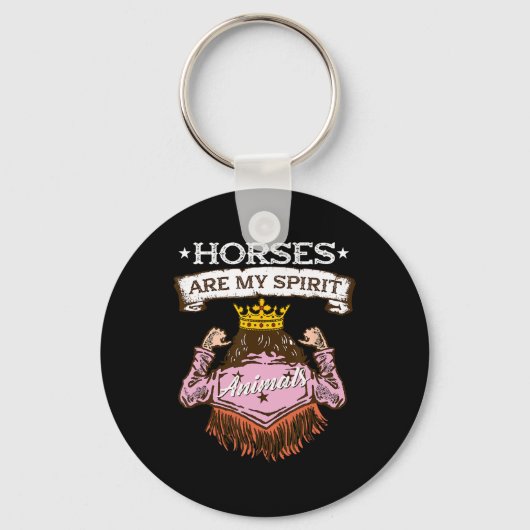 馬は私の精神の動物I馬術馬ポニーHor キーホルダー (正面)