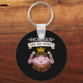 馬は私の精神の動物I馬術馬ポニーHor キーホルダー (正面)