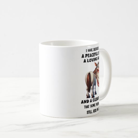 馬は私は平和な精神を愛して決定した コーヒーマグカップ (正面右)