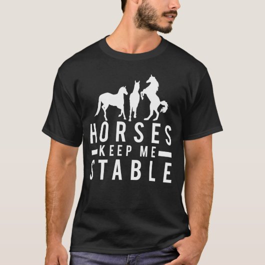 馬は私を安定させてくれる 面白い馬 おもしろい Tシャツ (正面)