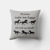 馬は私を幸せにするあまりおもしろい引用文 クッション (裏面)