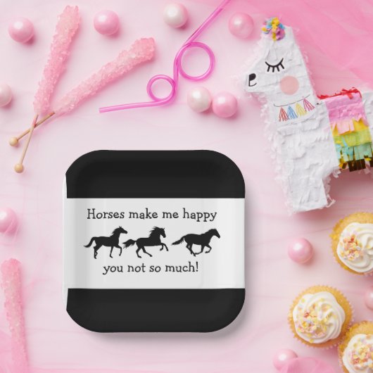 馬は私を幸せにするあまりおもしろい引用文 ペーパープレート (パーティー)