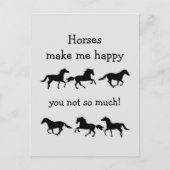 馬は私を幸せにするあまりおもしろい引用文 ポストカード (正面)