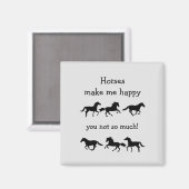馬は私を幸せにするあまりおもしろい引用文 マグネット (正面/裏面)