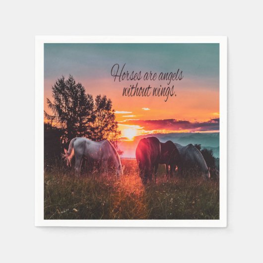 馬は翼のない天使である スタンダードカクテルナプキン (正面)