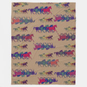 馬は茶色い フリースブランケット (正面)