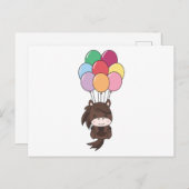 馬は風船を上げて飛カラフルび上がる ポストカード (正面/裏面)