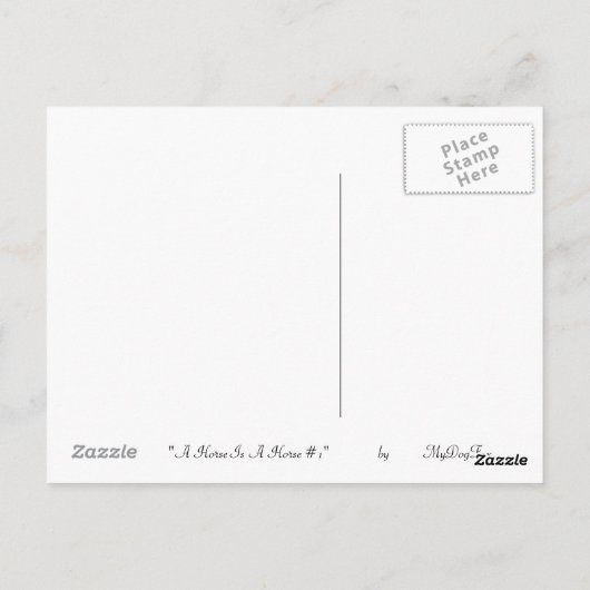馬は馬#1」 ポストカード (裏面)