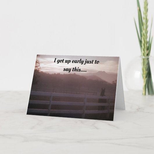 馬は、*ハッピーバースデー*と言うのを待ちきれなかった カード (正面)