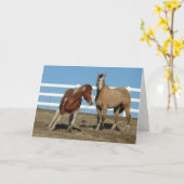 馬は、永遠に友人を議論 カード (黄色い花)