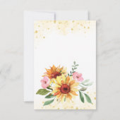 馬ひまわり女性のカーボーイ誕生日感謝していあなた サンキューカード (裏面)