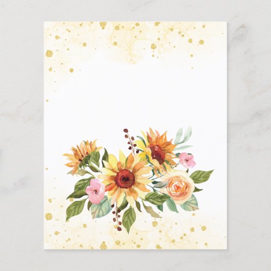 馬ひまわり誕生日パーティーの予算の招待 (裏面)