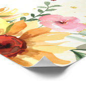 馬ひまわり誕生日パーティー歓迎サイン ポスター (角)