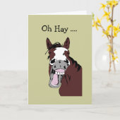 馬へのおもしろいの誕生日のすばらしい日 カード (黄色い花)