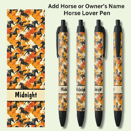 馬または所有者の名前、黒い馬を追加 黒ボールペン