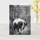 馬もしのグリーティングカードを持った カード (黄色い花)