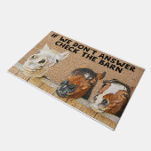 馬もし、納屋の確認に答えない ドアマット (アングル)