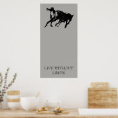 馬やる気を起こさせるは制限なく生きる ポスター (キッチン)