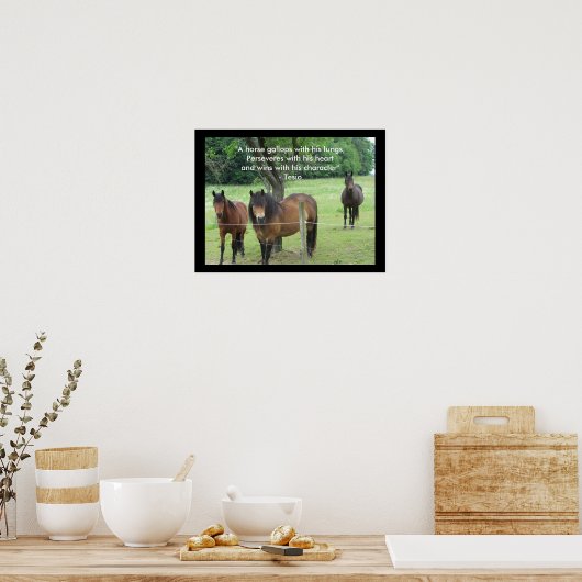 馬やる気を起こさせる引用文 ポスター (キッチン)