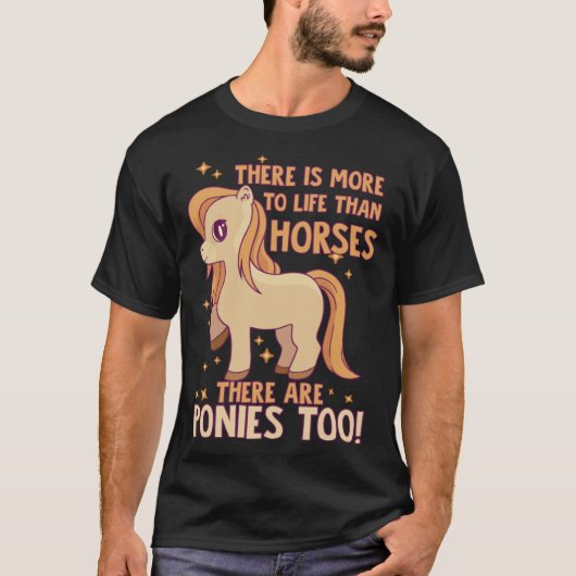 馬やポニーや乗馬以上の人生 R Tシャツ (正面)