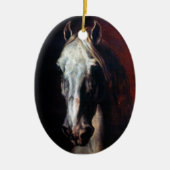 馬や他の動物を持つアラブのテント セラミックオーナメント (正面)