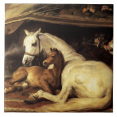 馬や他の動物を持つアラブのテント タイル (正面)