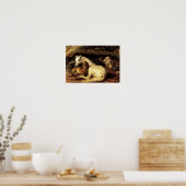 馬や他の動物を持つアラブのテント ポスター (キッチン)