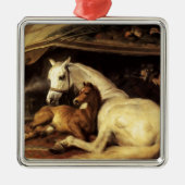 馬や他の動物を持つアラブのテント メタルオーナメント (正面)