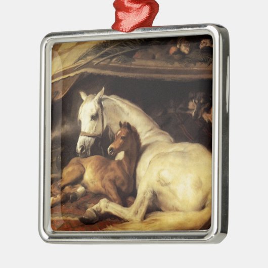 馬や他の動物を持つアラブのテント メタルオーナメント (左)