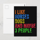 馬や犬が好きで、たぶん3人くらい ポストカード (正面/裏面)
