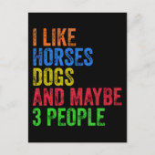 馬や犬が好きで、たぶん3人くらい ポストカード (正面)