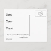 馬や鉛筆アートが引っ掛か結婚る インビテーションポストカード (裏面)