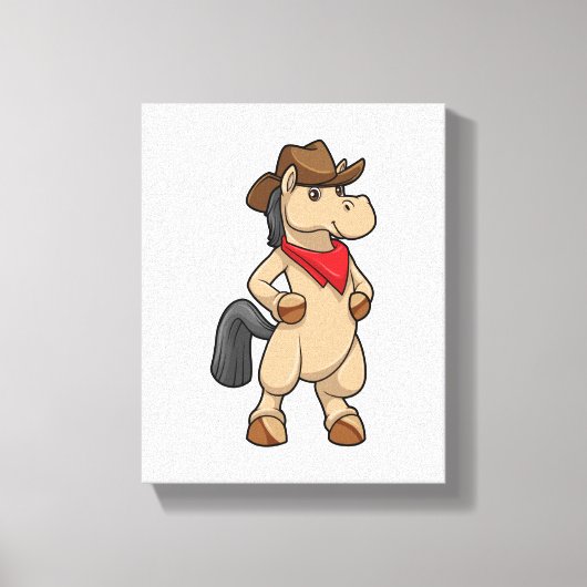 馬をカウボーイとして キャンバスプリント (正面)