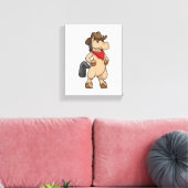 馬をカウボーイとして キャンバスプリント (インサイチュ (リビング))