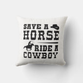 馬をカウボーイに乗せて救う クッション (裏面)