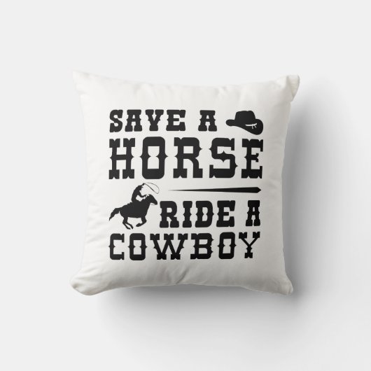 馬をカウボーイに乗せて救う クッション (正面)