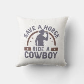 馬をカウボーイに乗せて救う クッション (裏面)