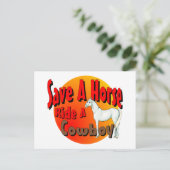 馬をカウボーイに乗せて救う ポストカード (スタンド正面)