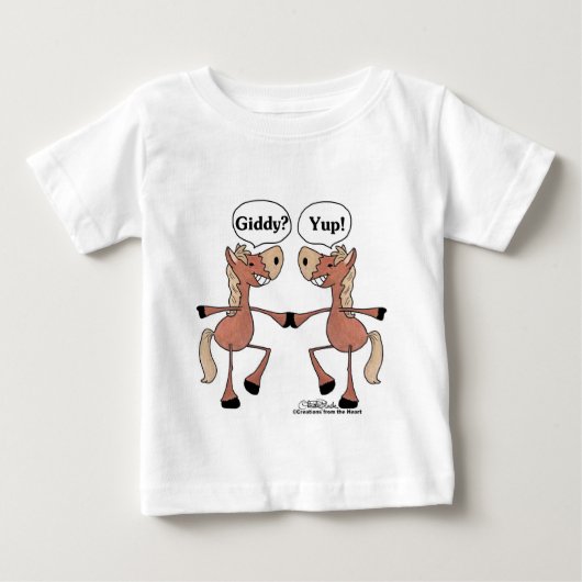 馬をギラギラさせる ベビーTシャツ (正面)