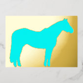 馬をテーマにしたおしゃれなホリデーカード 箔シーズンカード (正面)