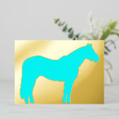 馬をテーマにしたおしゃれなホリデーカード 箔シーズンカード (立ち正面)